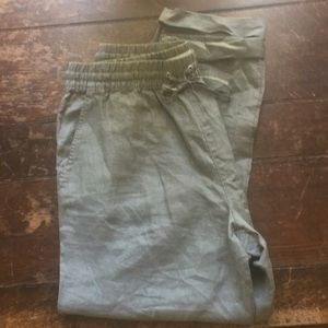 NWOT H&M olive green linen pants